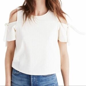 Madewell Skylark Cream Cold-Shoulder Blouse